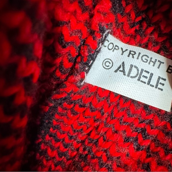VTG Adele Knitwear Teddy Bear Black Red Goth Pullover Sweater Women’s Small - Picture 7 of 8